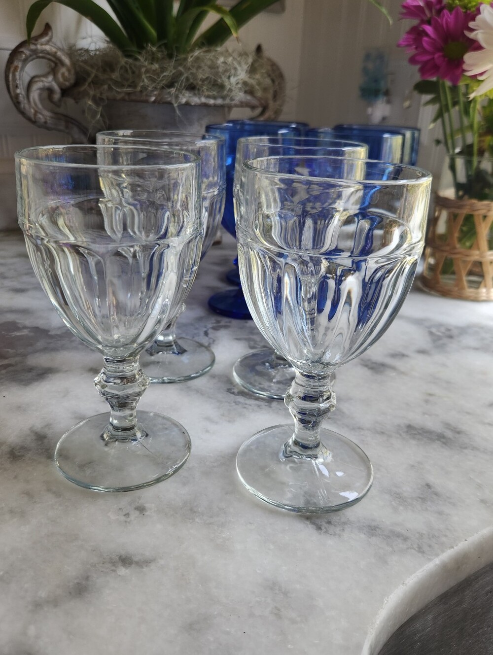 4✨️ VTG Libbey Clear Gibraltar Goblets